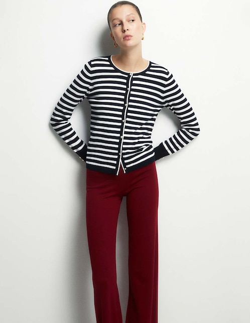 CHAQUETA PUNTO RAYAS