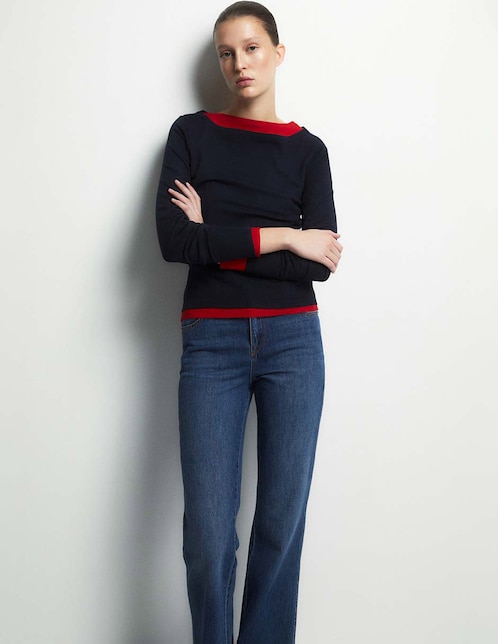 Suéter cuello redondo para mujer 1