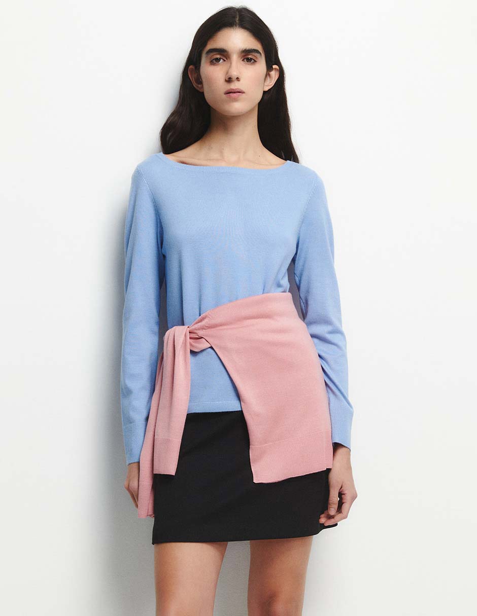 Suéter cuello redondo para mujer