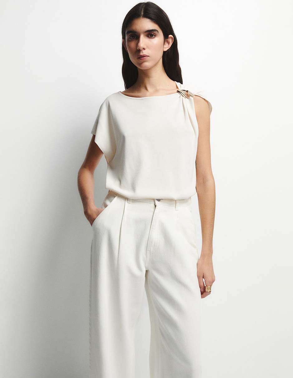 Top Sfera manga corta para mujer