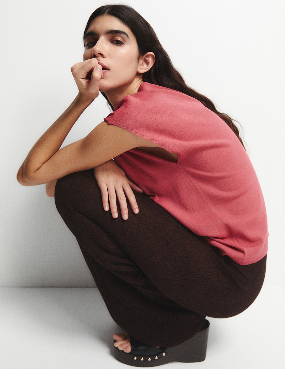 Top Sfera manga corta para mujer