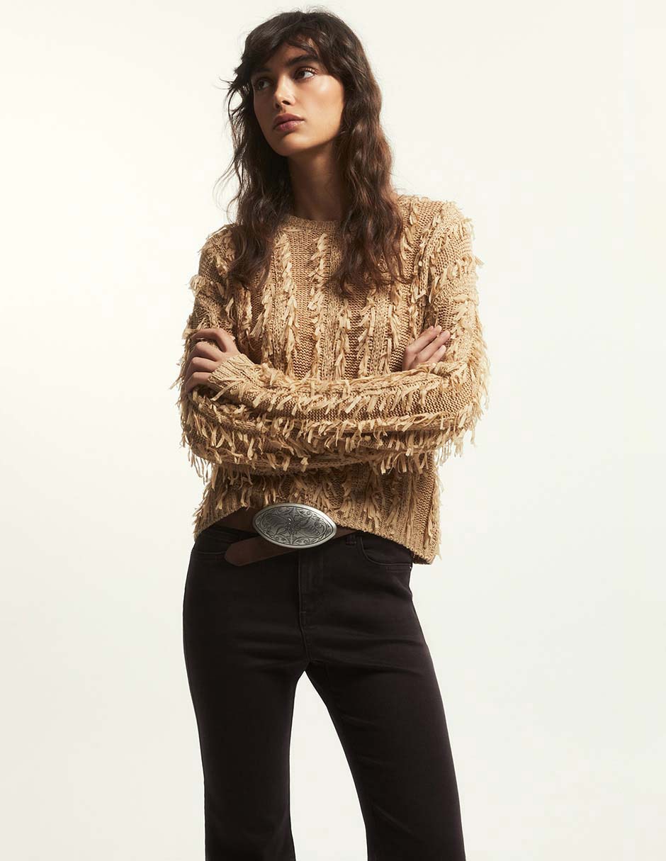 Suéter cuello redondo para mujer