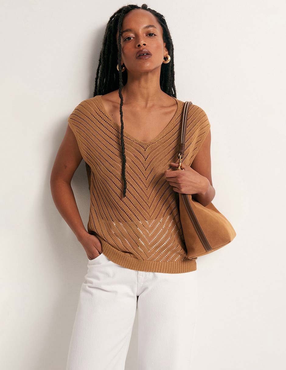 TOP CUELLO PICO CALADO